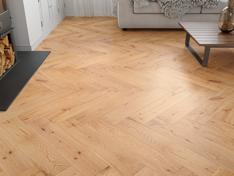 Prestige Herringbone Monarch Oak Smooth Oiled Engineered Wood Flooring