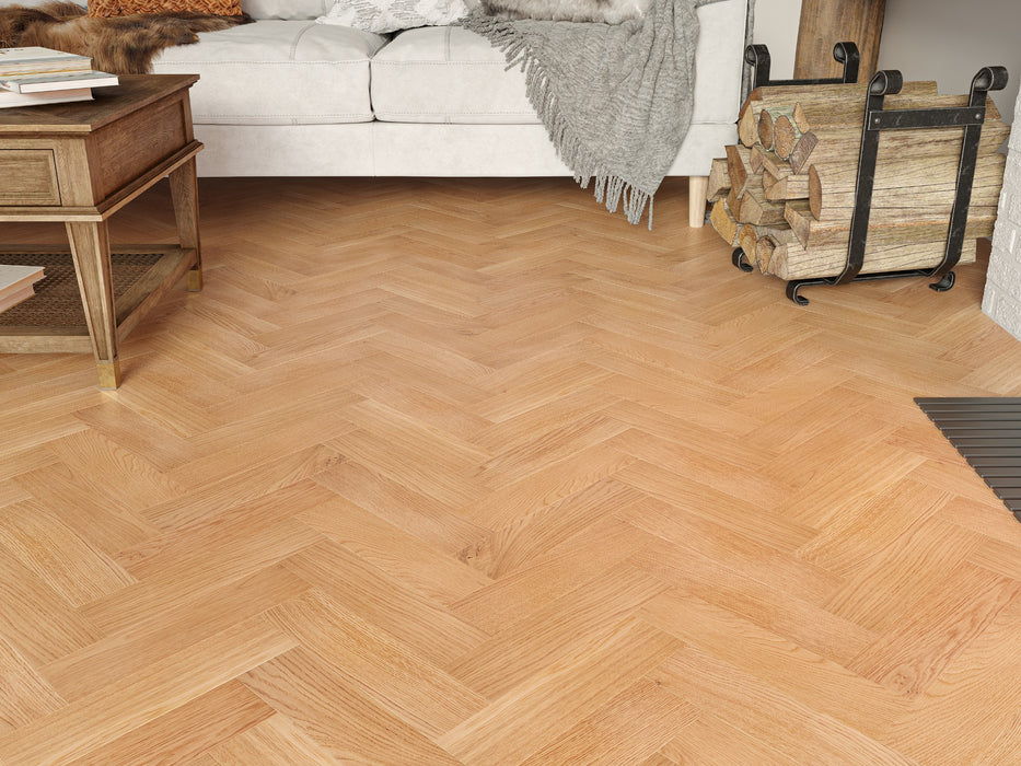 Prestige Herringbone Regal Oak Lacquered Engineered Wood Flooring
