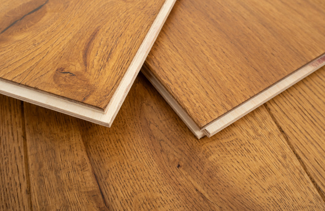 Majestic Series Golden Oak Brushed & Lacquered Engineered Wood Flooring