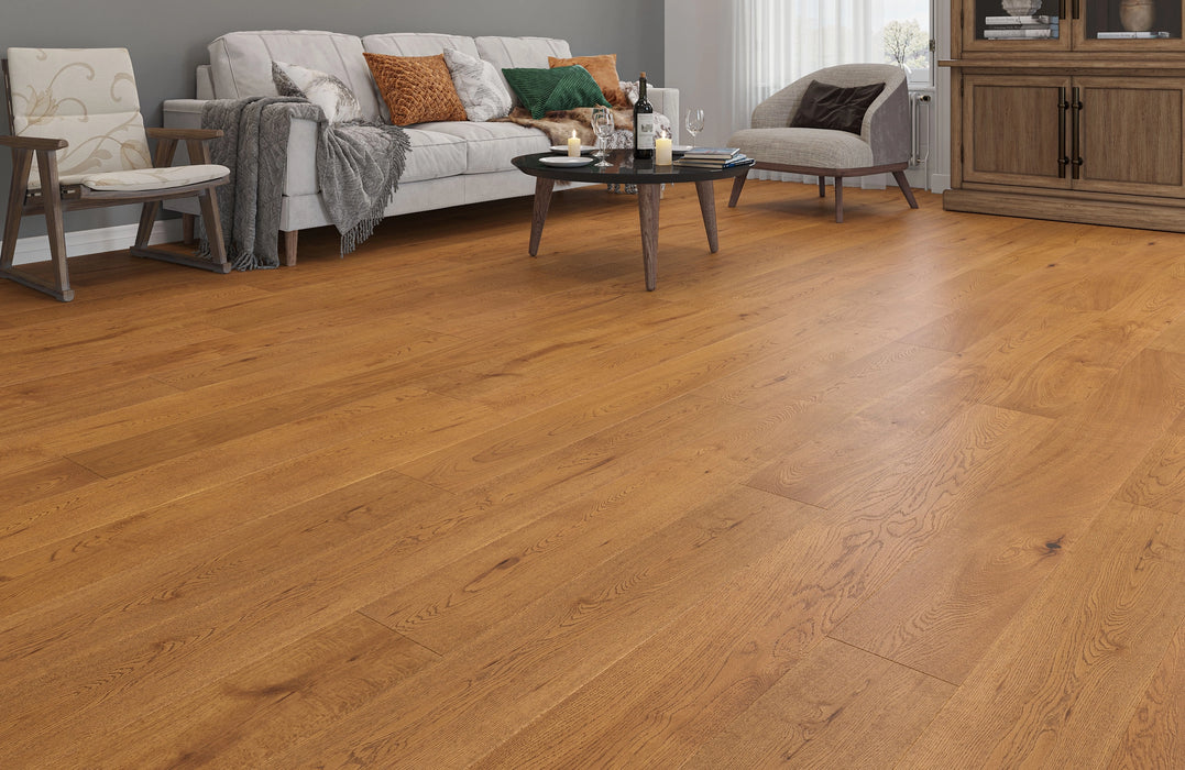Majestic Series Golden Oak Brushed & Lacquered Engineered Wood Flooring