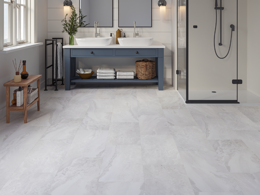 White Slate LVT tile flooring room scene