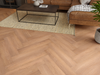 Natural Brown Oak LVT herringbone flooring room scene