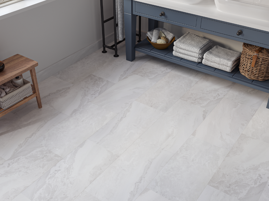 White Slate LVT tile flooring room scene