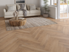 Brown Oak LVT herringbone flooring room scene