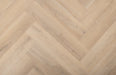 Soft Brown Oak LVT herringbone flooring