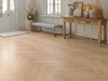 Blonde Oak LVT herringbone flooring room scene