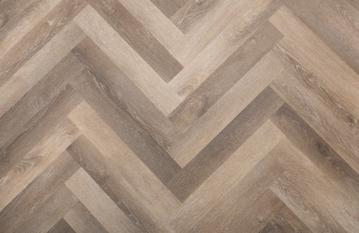 Golden Oak LVT herringbone flooring