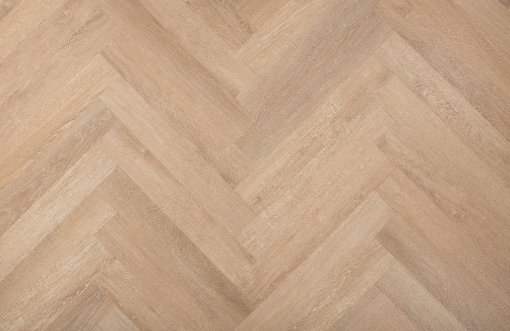 Natural Oak LVT herringbone flooring