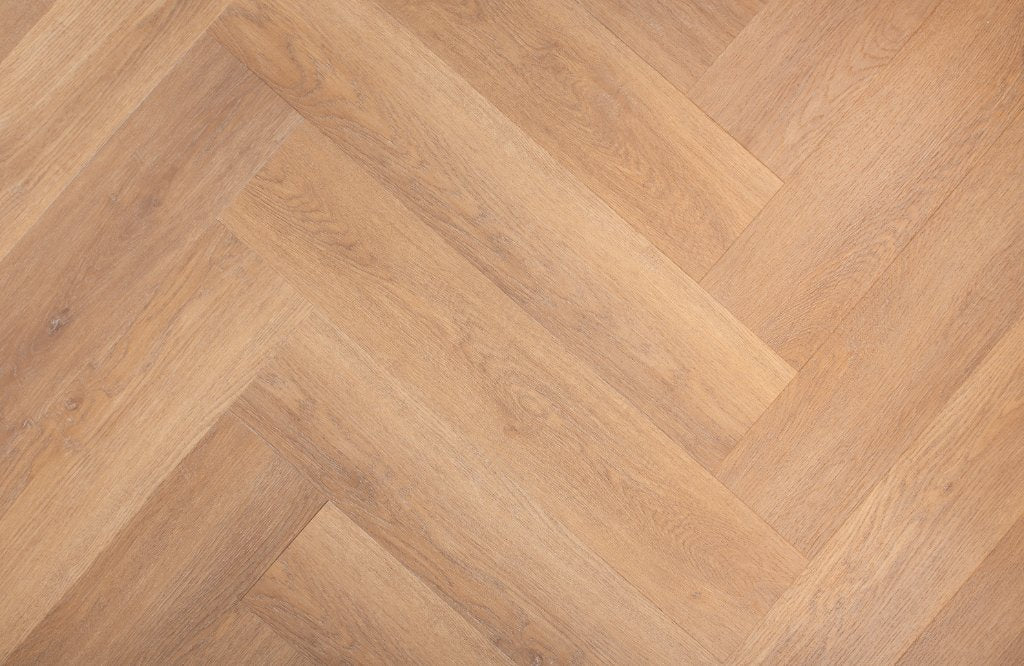 Natural Brown Oak LVT herringbone flooring