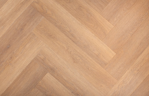 Natural Brown Oak LVT herringbone flooring