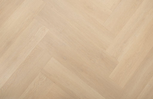 Blonde Oak LVT herringbone flooring