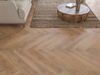 Brown Oak LVT herringbone flooring room scene