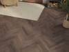 Dark Walnut Oak LVT herringbone flooring room scene