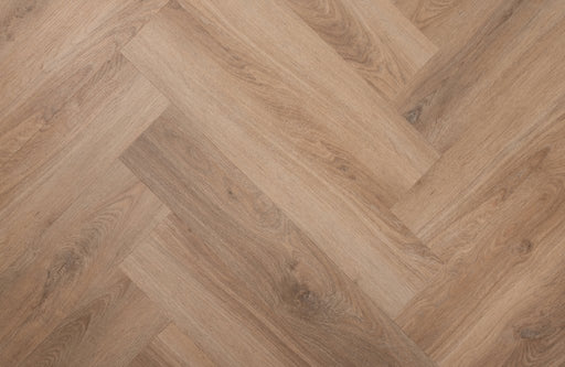 Brown Oak LVT herringbone flooring