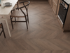 Aged Bourbon Oak LVT chevron flooring room scene