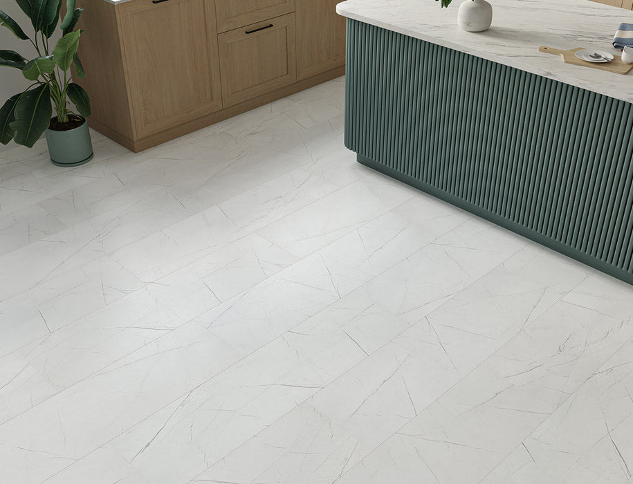 Laminate Tile Flooring – White Distressed Stone – AGT Mood Marine – 325mm x 1195mm – 10mm
