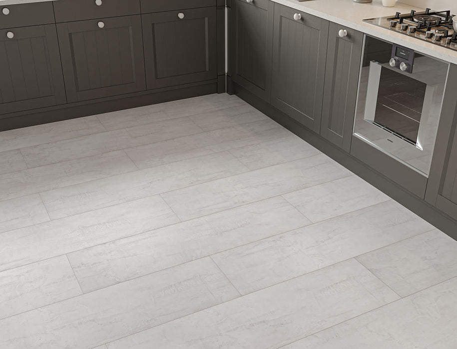 Laminate Tile Flooring – White Marbled Stone – AGT Mood Malta – 325mm x 1195mm – 10mm