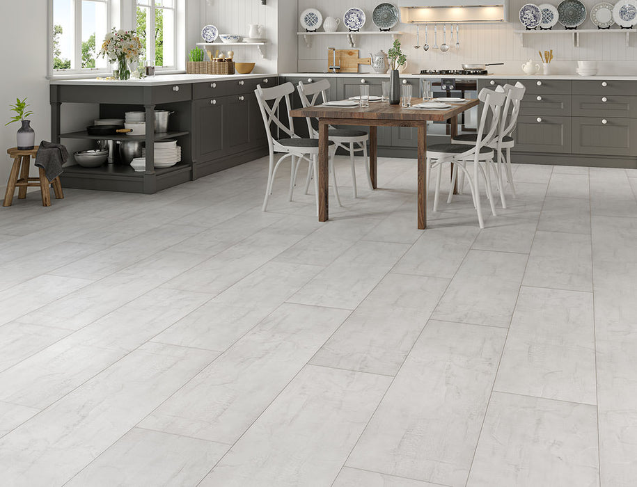 Laminate Tile Flooring – White Marbled Stone – AGT Mood Malta – 325mm x 1195mm – 10mm