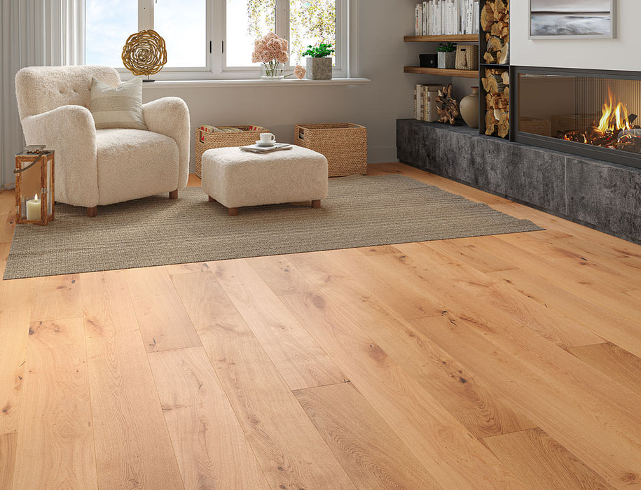 Natural Oak engineered oak plank flooring 190mm