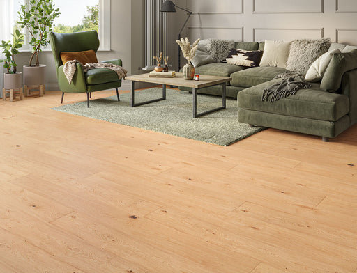 Natural Oak engineered oak plank flooring 190mm