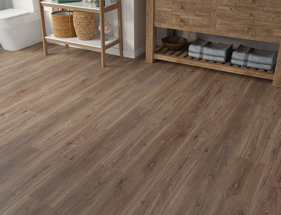 SPC Click Vinyl Flooring – Antique Brown Oak – 180mm x 1220mm – 6.5/0.5mm