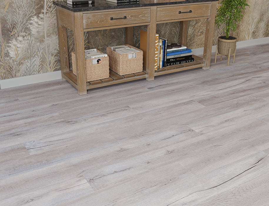 SPC Click Vinyl Flooring – White Blue Brushed Oak – 181mm x 1520mm – 8/0.17mm