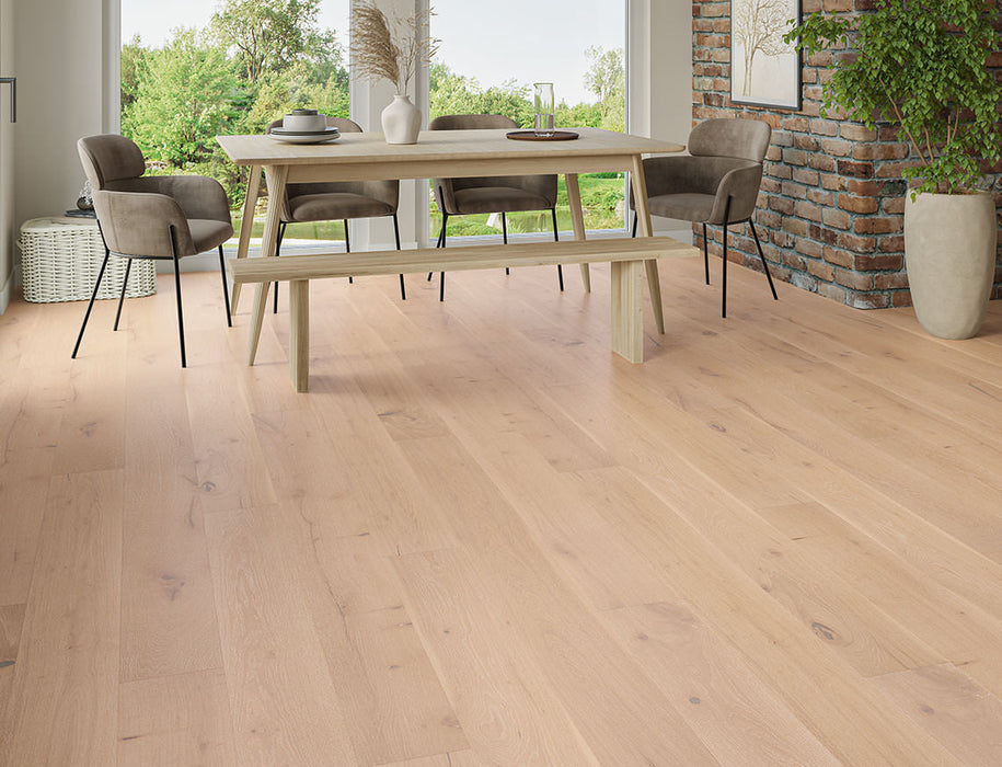 White Smoked Oak engineered oak plank flooring 190mm