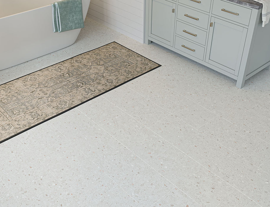 SPC Click Vinyl Tile Flooring – White Terrazzo – 300mm x 600mm – 6.5/0.5mm