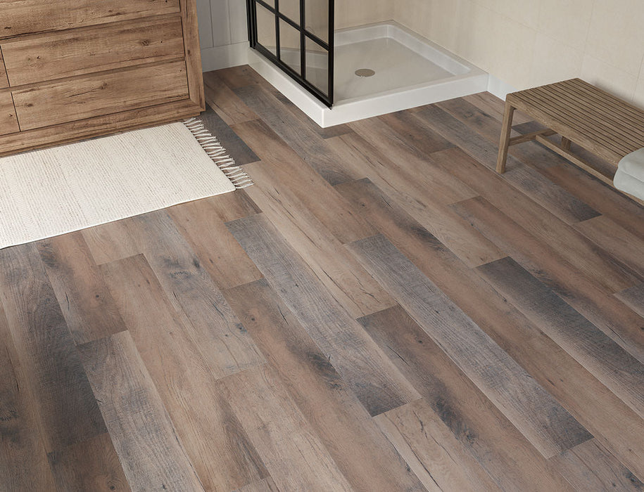 SPC Click Vinyl Flooring – Brown Black Oak – 180mm x 1220mm – 6.5/0.5mm