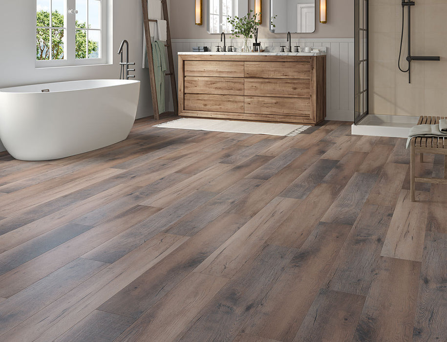 SPC Click Vinyl Flooring – Brown Black Oak – 180mm x 1220mm – 6.5/0.5mm