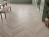 SPC Click Vinyl Herringbone Flooring – Light Grey Oak – 128mm x 615mm – 5/0.5mm