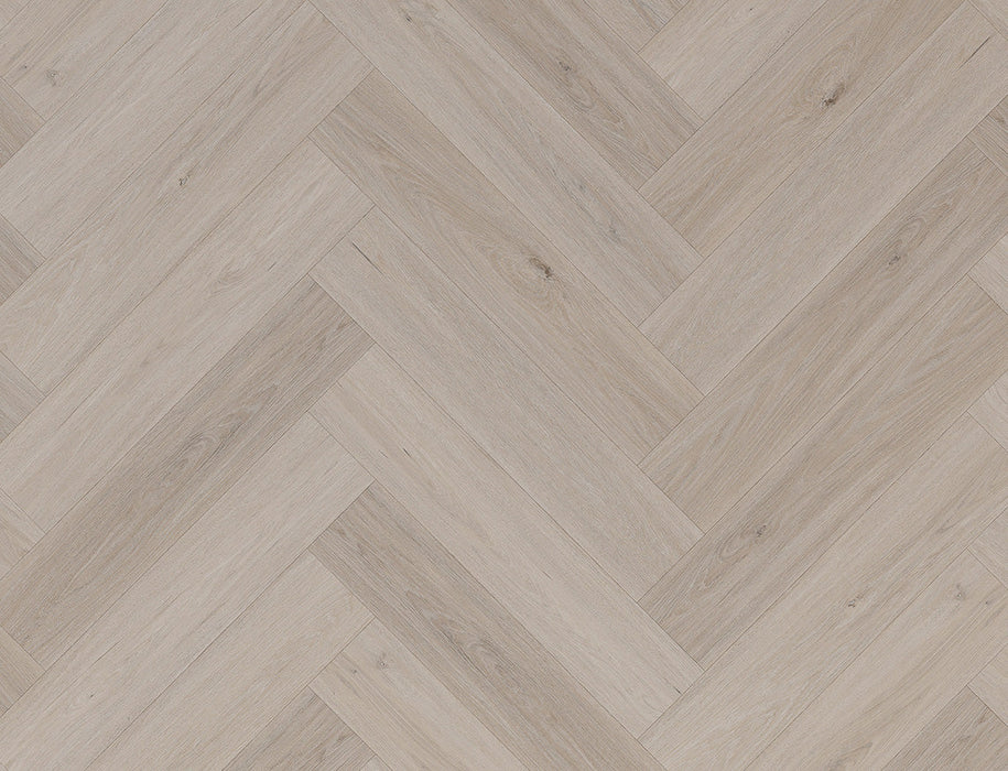 SPC Click Vinyl Herringbone Flooring – Light Grey Oak – 128mm x 615mm – 5/0.5mm