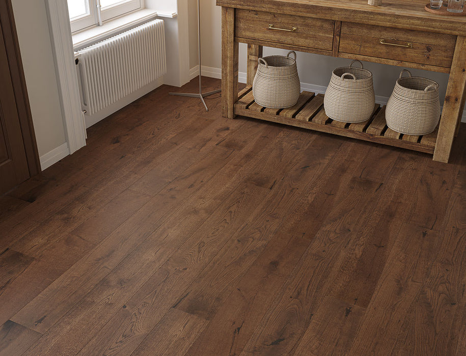 Brown Oak engineered oak plank flooring 190mm