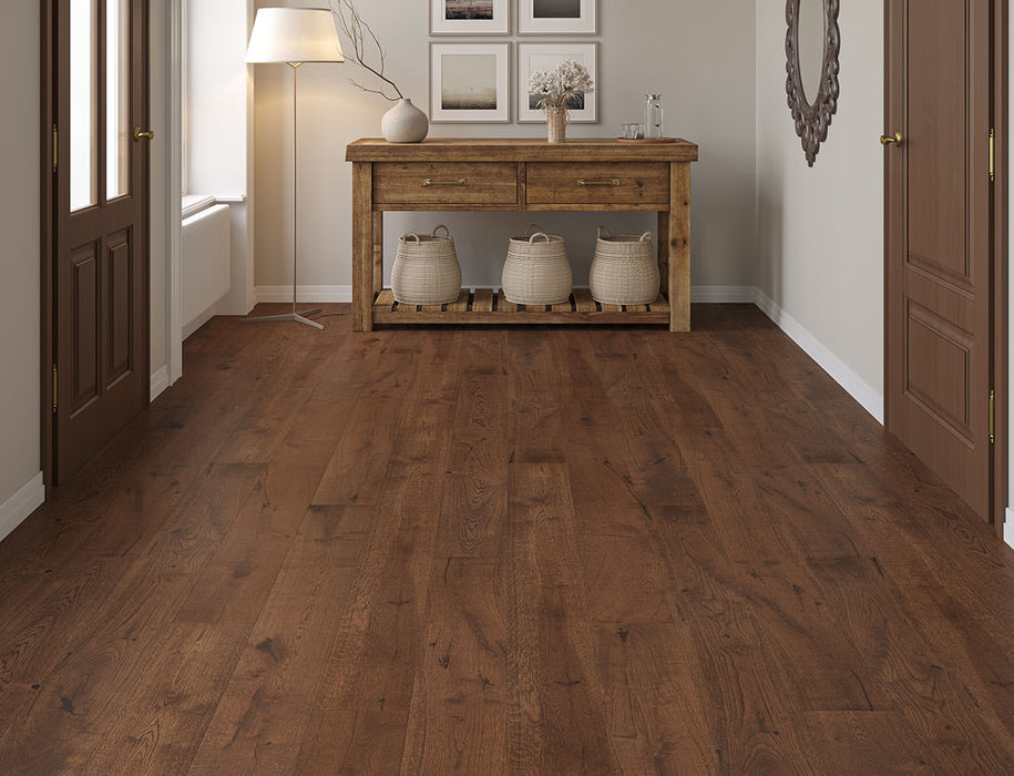 Brown Oak engineered oak plank flooring 190mm