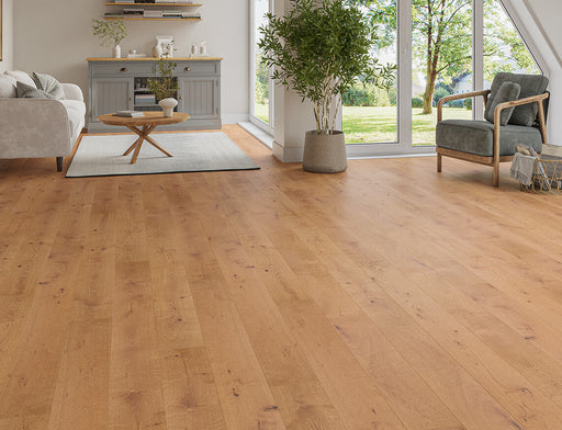 Golden Oak engineered oak plank flooring 180mm