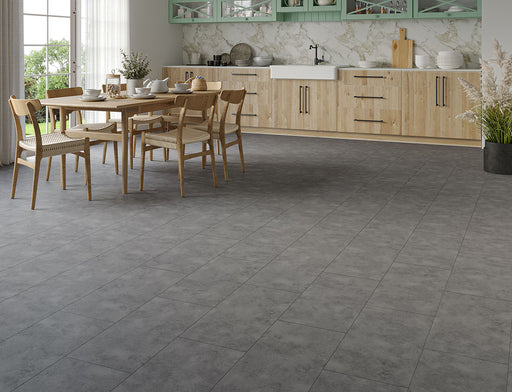 SPC Click Vinyl Tile Flooring – Dark Grey – 300mm x 600mm – 6.5/0.5mm