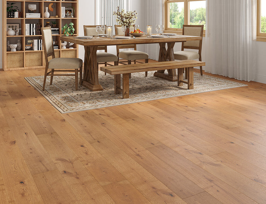 Golden Oak engineered oak plank flooring 190mm