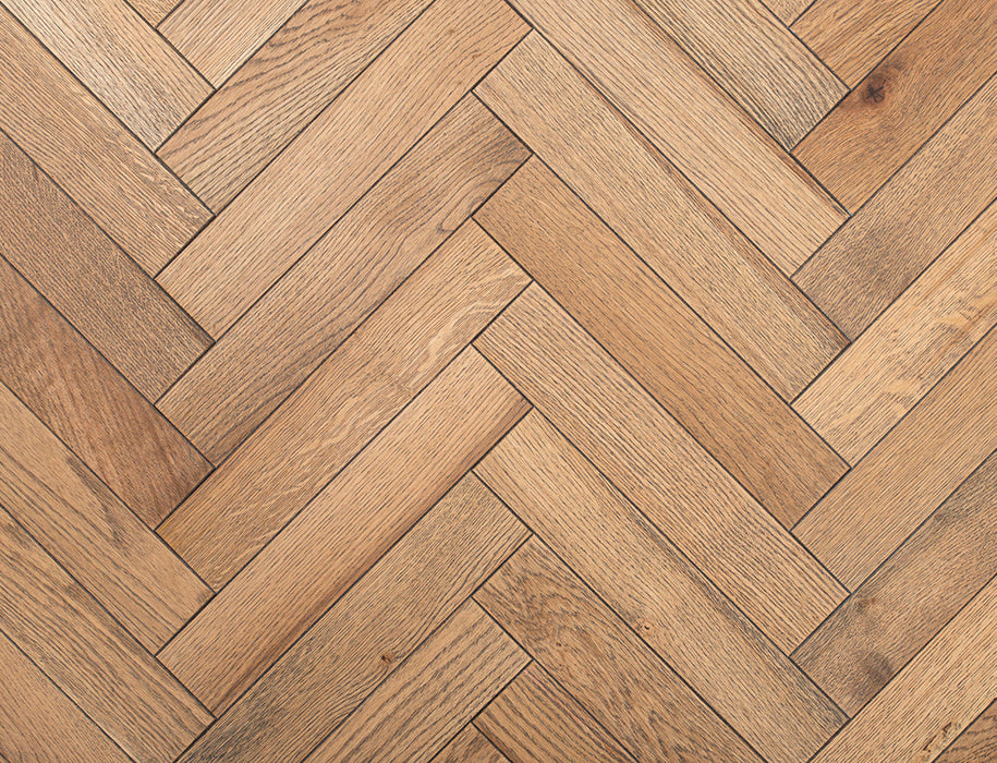 Engineered Oak Herringbone Flooring – Smoked Oak – Brushed & Oiled – 70mm x 350mm – 20/5mm