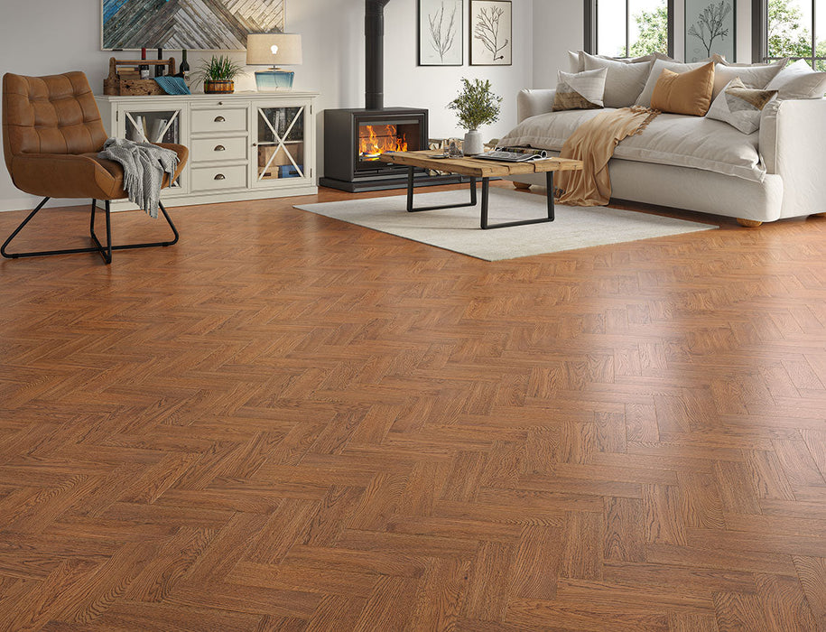 Antique Oak engineered oak herringbone flooring 90mm