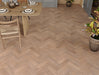 Smoked White Oak engineered oak herringbone flooring 90mm