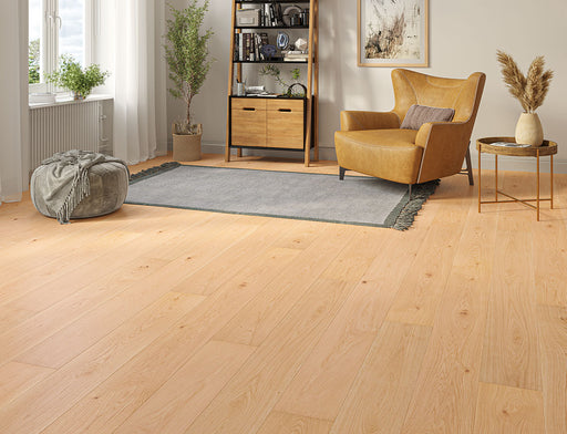Natural Oak engineered oak plank flooring 190mm