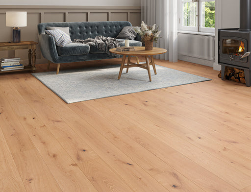 Natural Oak engineered oak plank flooring 180mm