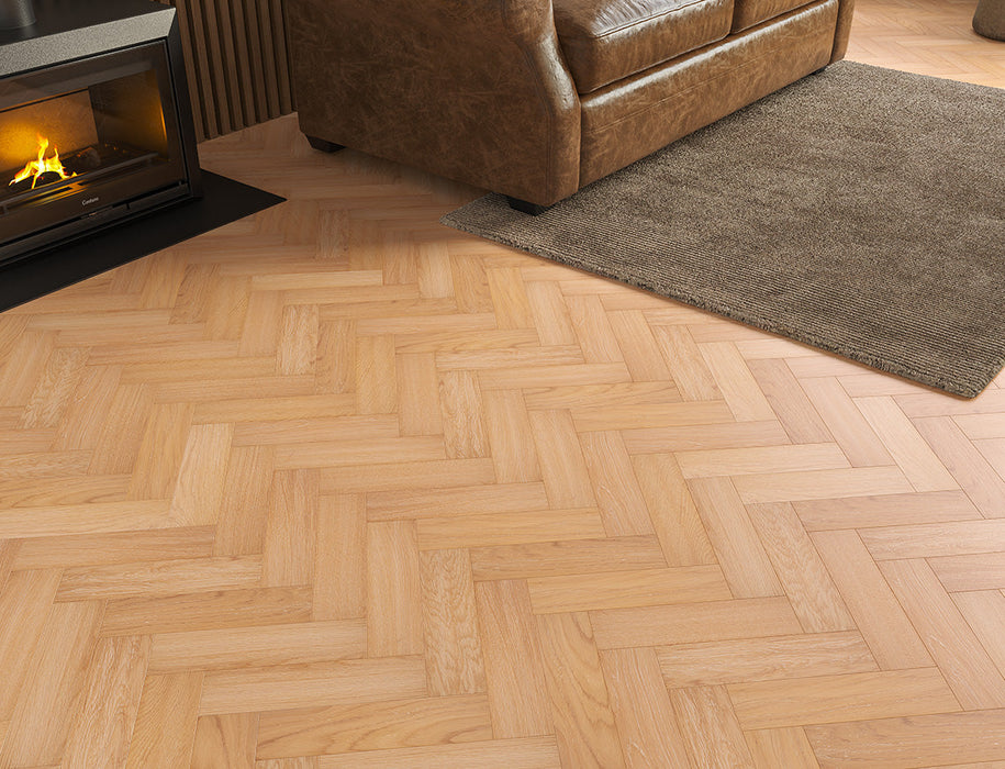 Natural Oak engineered oak herringbone flooring 80mm