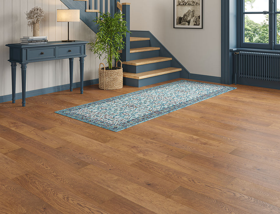 Golden Oak engineered oak plank flooring 180mm