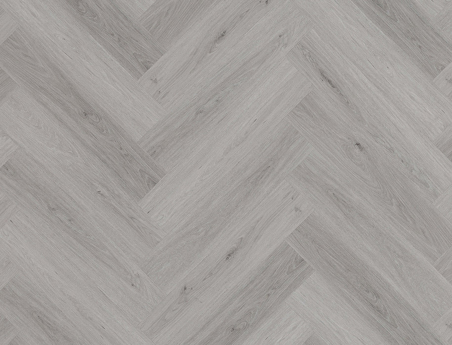 SPC Click Vinyl Herringbone Flooring – Grey Oak – 128mm x 615mm – 6.5/0.5mm
