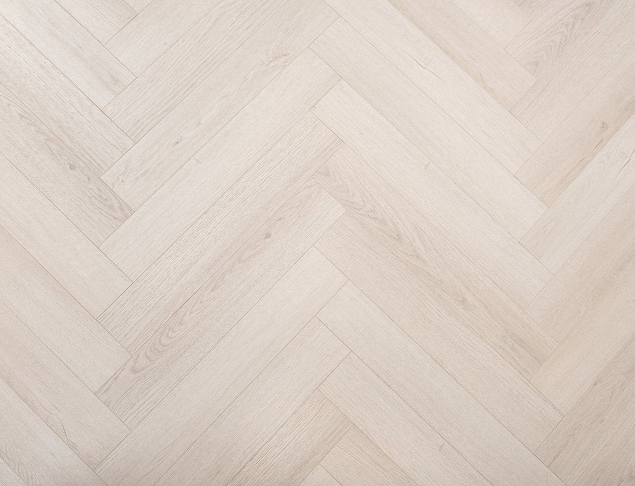Laminate Herringbone Flooring – Light Grey – Oakleigh Malham – 100mm x 600mm – 8mm