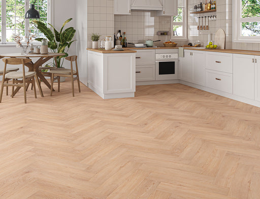 SPC Click Vinyl Herringbone Flooring – Grey Honey Oak – 128mm x 615mm – 5/0.5mm