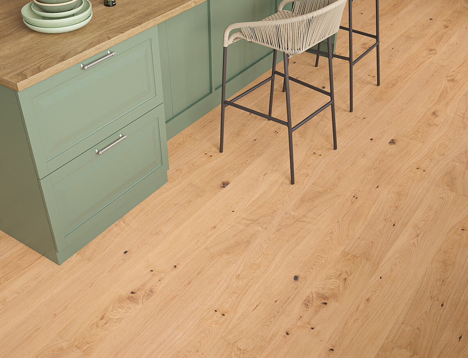 Natural Oak engineered oak plank flooring 190mm