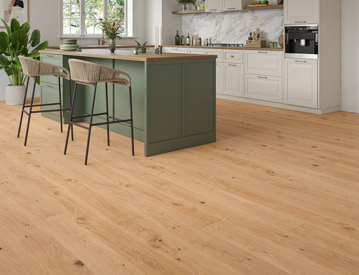 Natural Oak engineered oak plank flooring 190mm