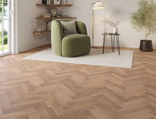 Grey Oak engineered oak herringbone flooring 90mm